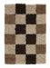 Think Rugs vista pattern 2247 check Brown, Beige Living Room Shaggy Rug.