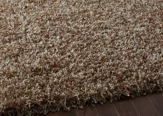 Think Rugs vista plain 3547 beige Beige Living Room Shaggy Rug.