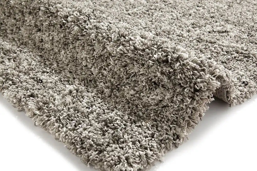 Think Rugs vista plain 3547 silver Grey Living Room Shaggy Rug.