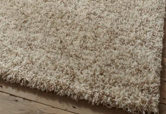 Think Rugs vista plain 4803 cream Ivory Living Room Shaggy Rug.