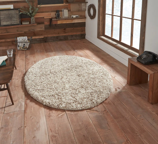 Think Rugs vista plain 4803 cream Ivory Living Room Shaggy Rug.