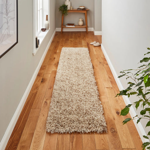 Think Rugs vista plain 4803 cream Ivory Living Room Shaggy Rug.
