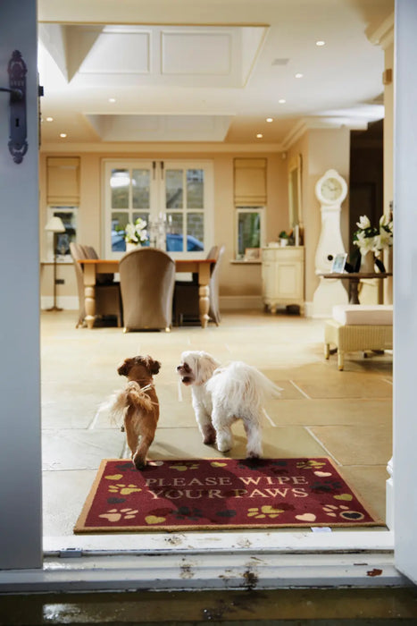 Hug Rug Washable Wipe Your Paws Burgundy Multi