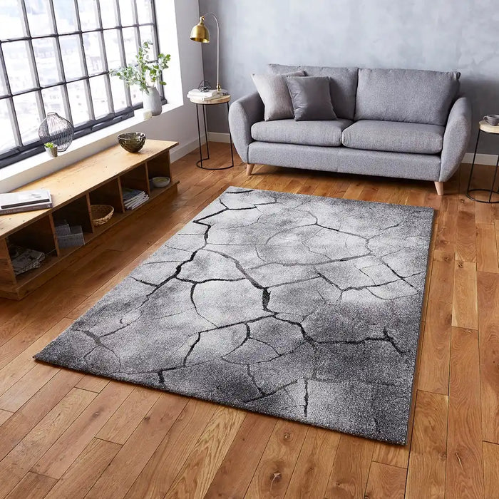 Think Rugs woodland think 21007 grey Grey Living Room  Rug.