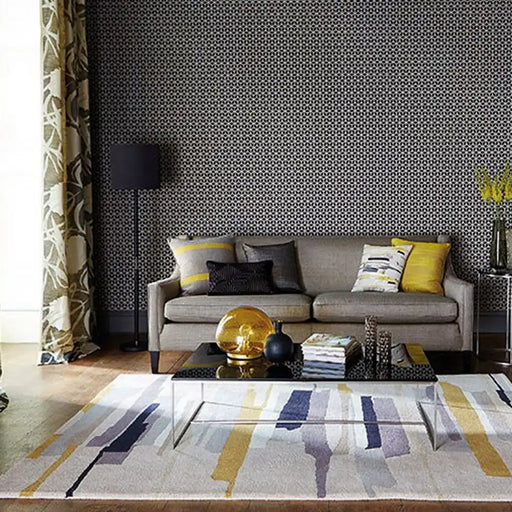 Harlequin harlequin zeal pewter 43004 Grey, Ivory, Multicoloured Living Room Wool Rug.