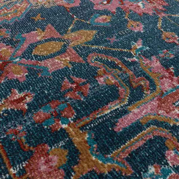 Asiatic zola evin Blue, Multicoloured, Pink Living Room Moroccan Rug.