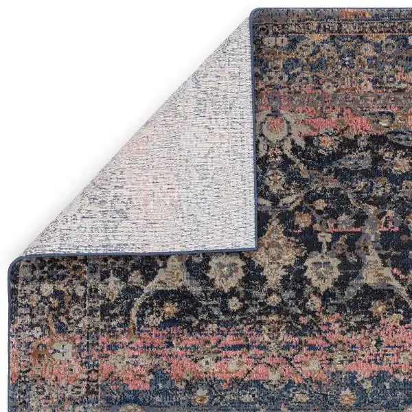 Asiatic zola fasa Blue, Black, Multicoloured Living Room Moroccan Rug.
