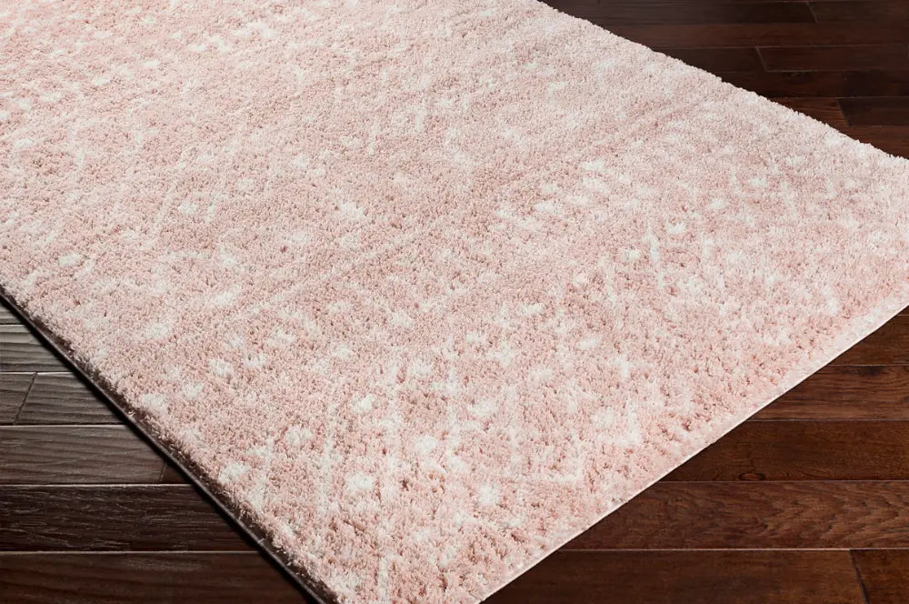 SAANJH Shaggy Global Plush Pile Blush Rug