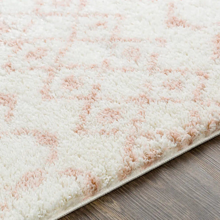 SAANJH Shaggy Global Plush Pile Pale Pink Rug