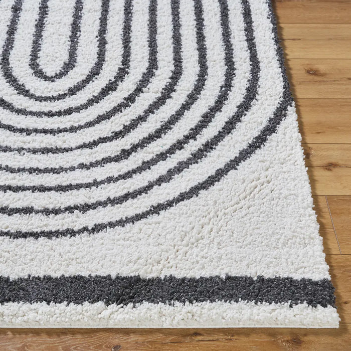 PIHU Shaggy Global Plush Pile Medium Grey Rug