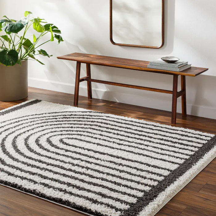 PIHU Shaggy Global Plush Pile Medium Grey Rug