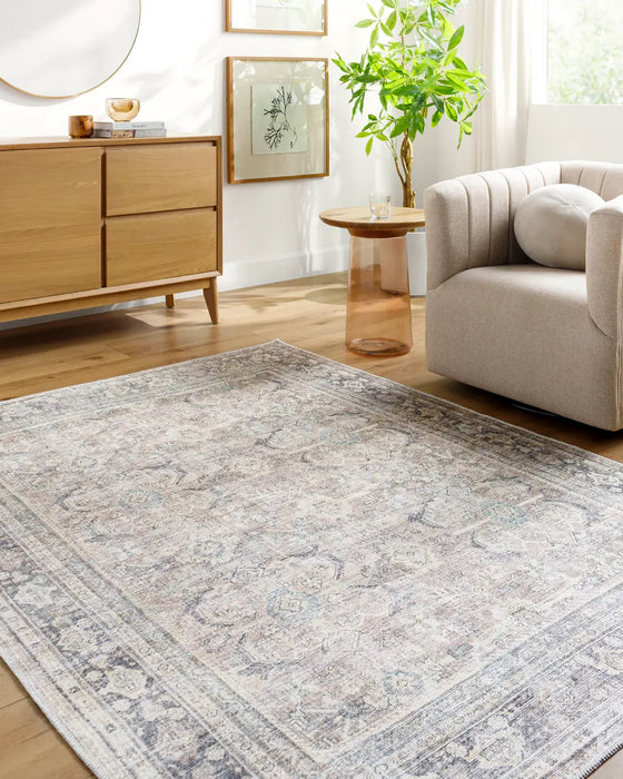 SHALINI Becki Owens x Livabliss Machine Washable Modern Oriental Light Silver Rug