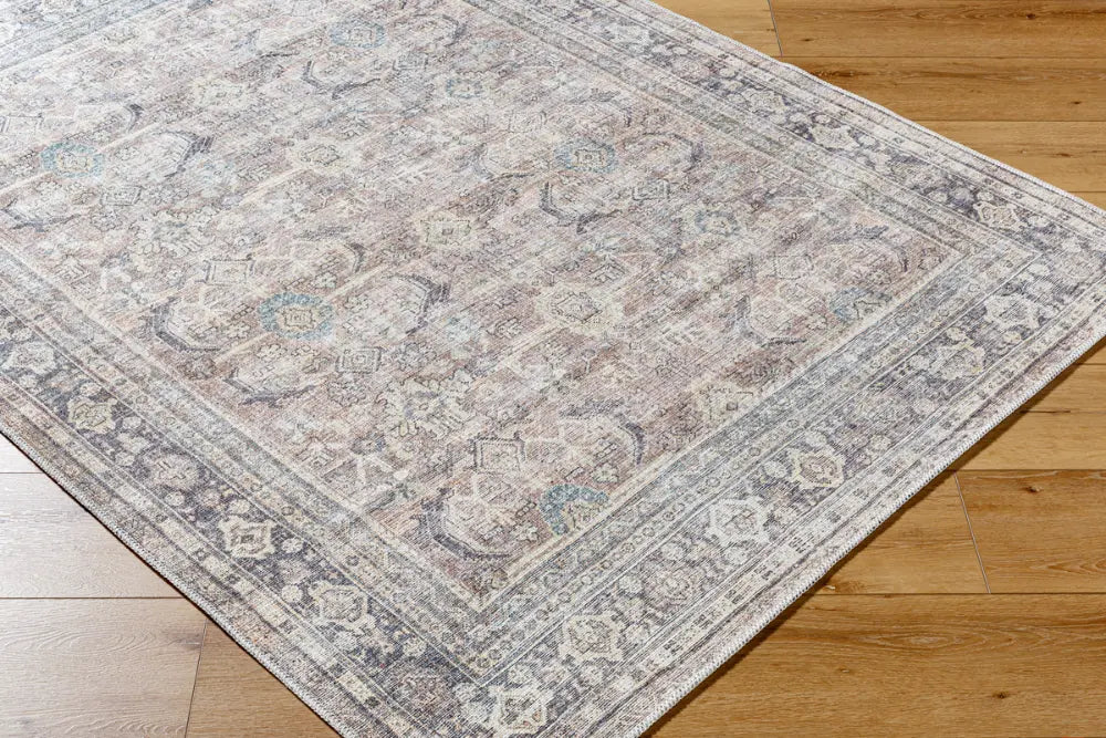 SHALINI Becki Owens x Livabliss Machine Washable Modern Oriental Light Silver Rug