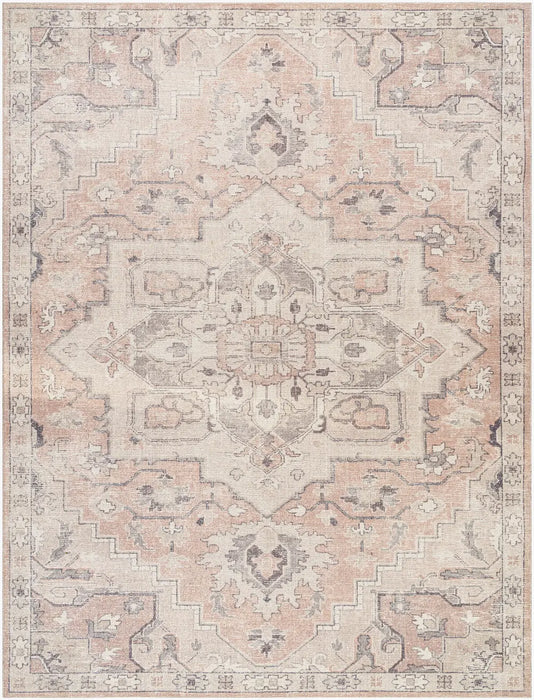 KRISHNA Becki Owens x Livabliss Vintage Traditional Oriental Boho Salmon Rug