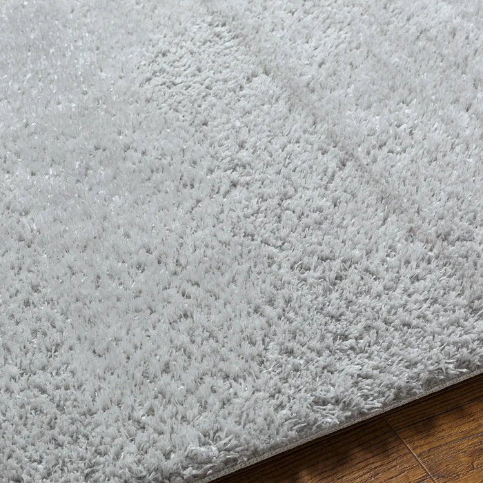 CLAIRE Shaggy Solid Color Plush Pile Grey Rug Grey