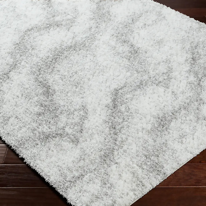 MARINA Shaggy Solid Color Plush Pile Grey Rug Grey
