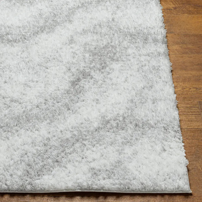 MARINA Shaggy Solid Color Plush Pile Grey Rug Grey