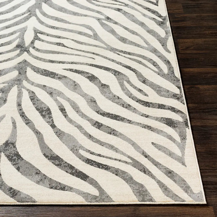 CYBELE Scandi Boho Zebra Charcoal Rug