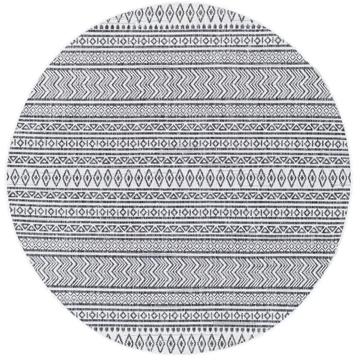 MIMI In- & Outdoor Geometric Black Rug