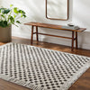 EKTA Scandi Modern High Pile Ivory/Black Checkered Rug