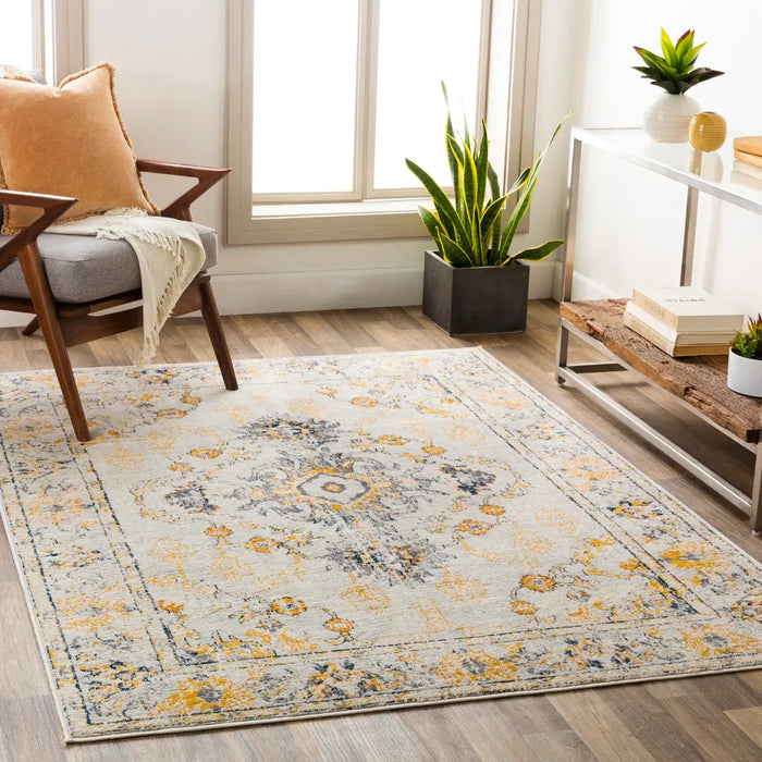 SONAM Vintage Traditional Oriental Boho Yellow Rug