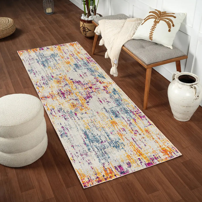 ALANA Abstract Modern Marble Blue Rug
