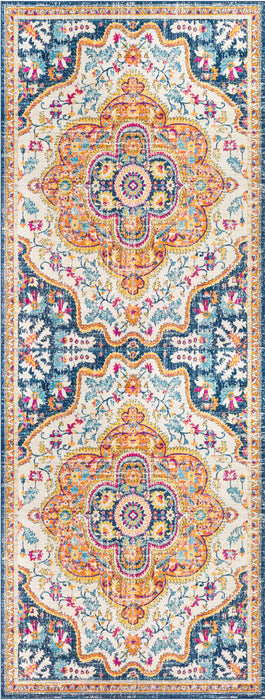 WILLOW Vintage Traditional Oriental Boho Navy Rug