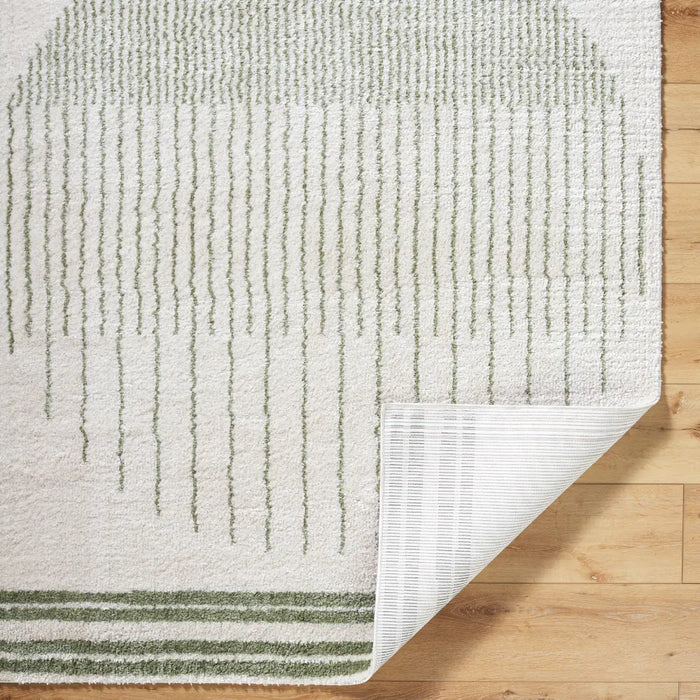 ENSO3 Machine Washable Modern Shaggy Grass Green Rug