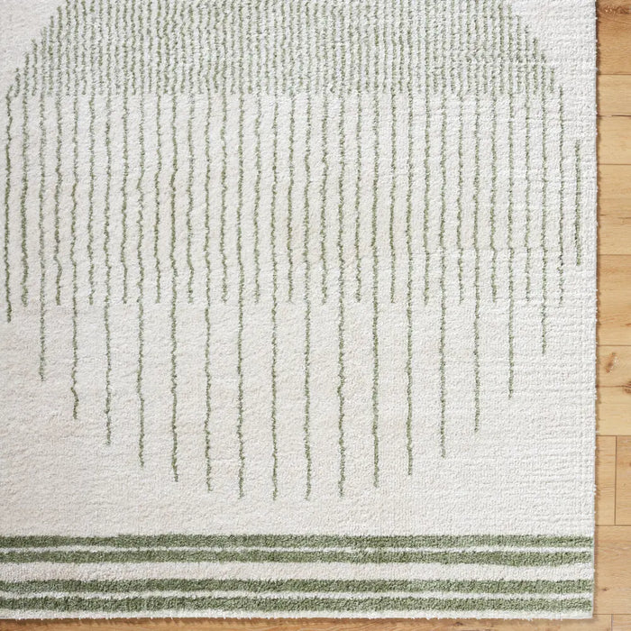 ENSO3 Machine Washable Modern Shaggy Grass Green Rug