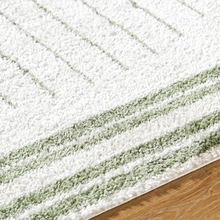 ENSO3 Machine Washable Modern Shaggy Grass Green Rug