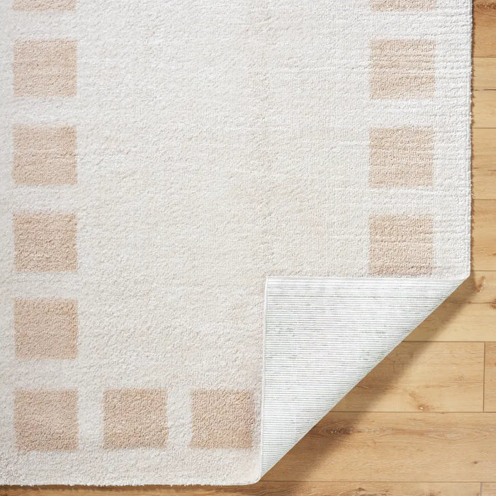 AMINE Machine Washable Modern Shaggy Beige Rug