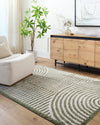 PAULINE Machine Washable Modern Shaggy Grass Green Rug
