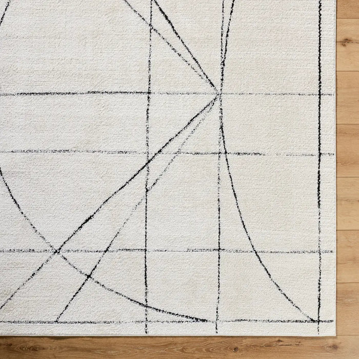 ROMAINE Galey Alix x Livabliss Modern Scandi High Pile Ivory/Black Rug