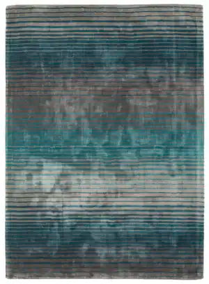 Asiatic holborn teal grey Blue, Purple, Teal  Striped Rug.