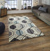 Think Rugs hk 7526 grey blue Blue, Grey   Rug.