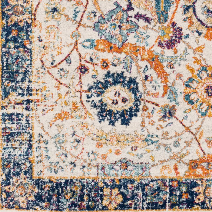 KUSH Vintage Traditional Oriental Boho Blue/Beige Rug