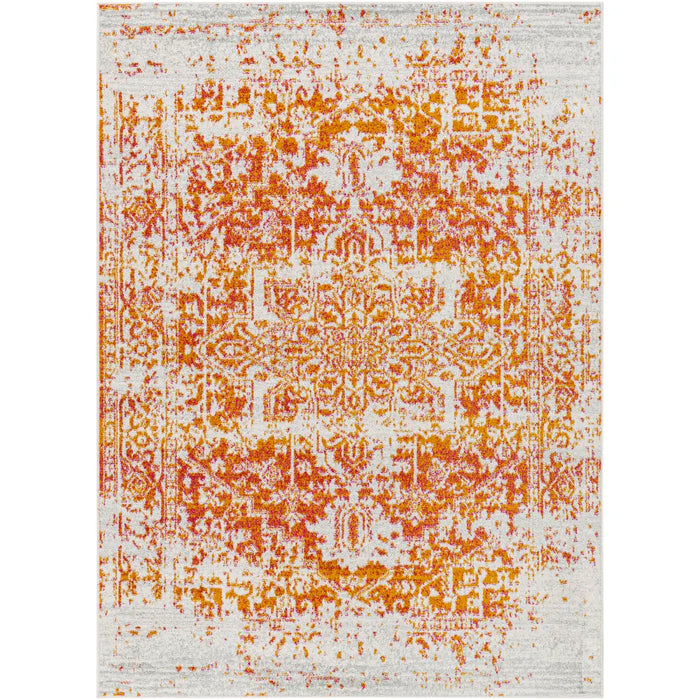 JULIETTE Vintage Traditional Oriental Boho Orange/White Rug