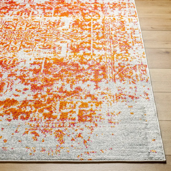 JULIETTE Vintage Traditional Oriental Boho Orange/White Rug