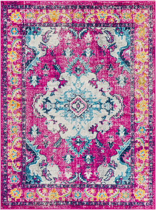 ADITY Vintage Traditional Oriental Boho Bright Pink Rug