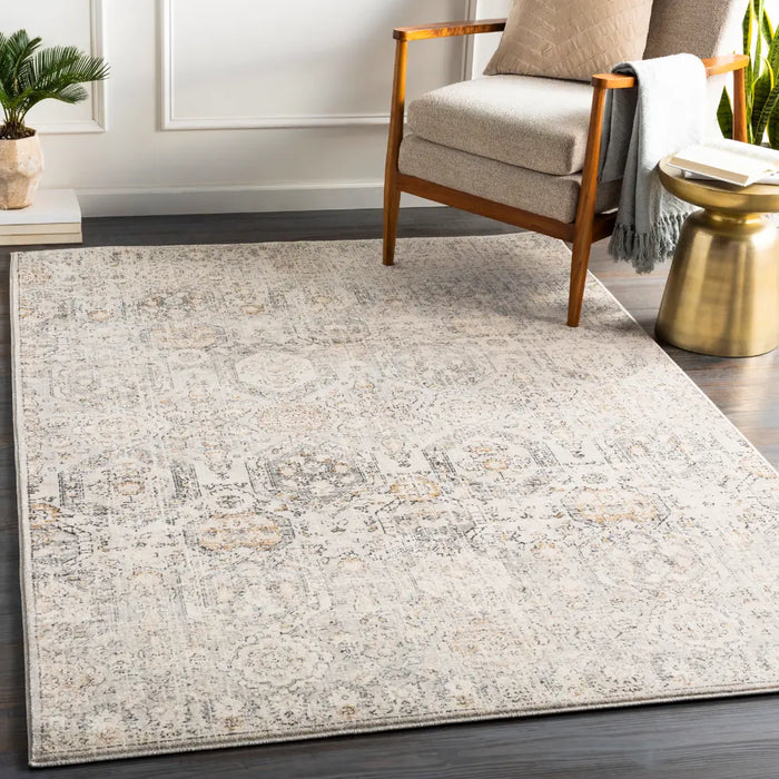 LOTUS Vintage Traditional Oriental Boho Tan/Ivory Rug