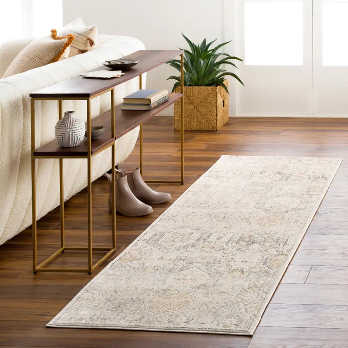 LOTUS Vintage Traditional Oriental Boho Tan/Ivory Rug