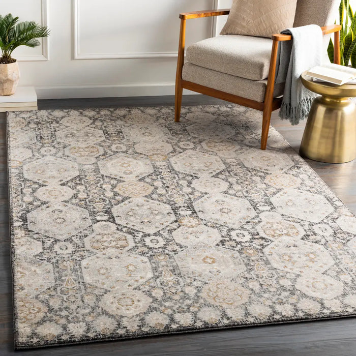 LOTUS Vintage Traditional Oriental Boho Black Rug