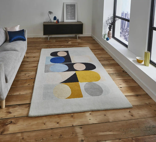 Think Rugs inaluxe ix08 Beige, Multicoloured  Wool Rug.