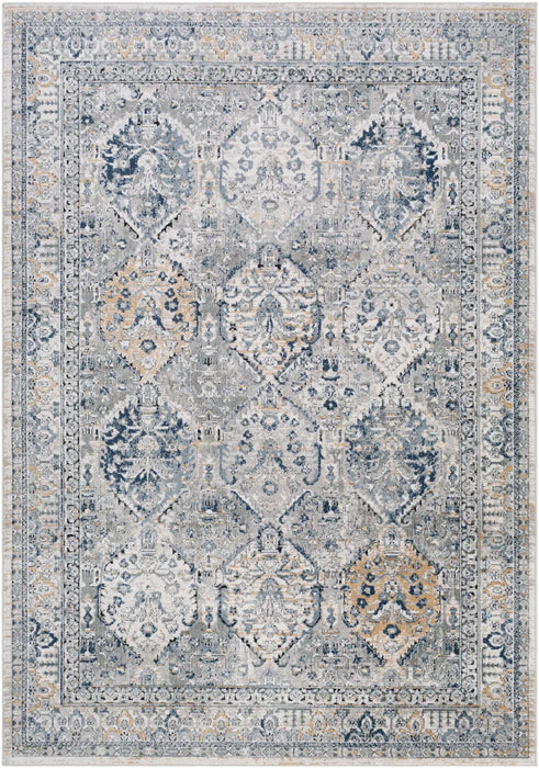 CAMILA Vintage Traditional Oriental Boho Light Grey Rug