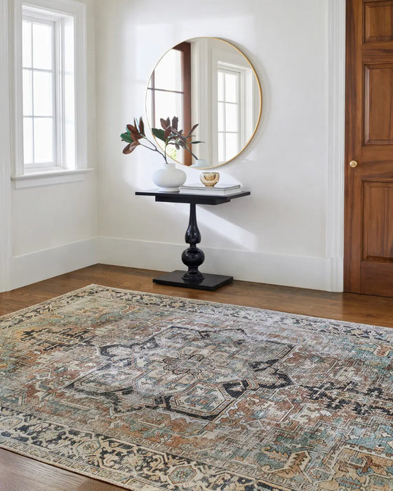 DIDO Machine Washable Traditionnal Boho Sage Rug