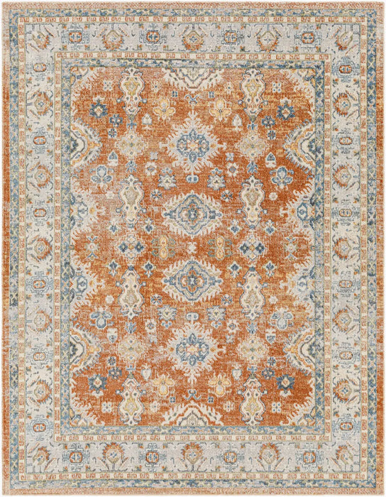AVNI Machine Washable Traditional Boho Burnt Orange Rug