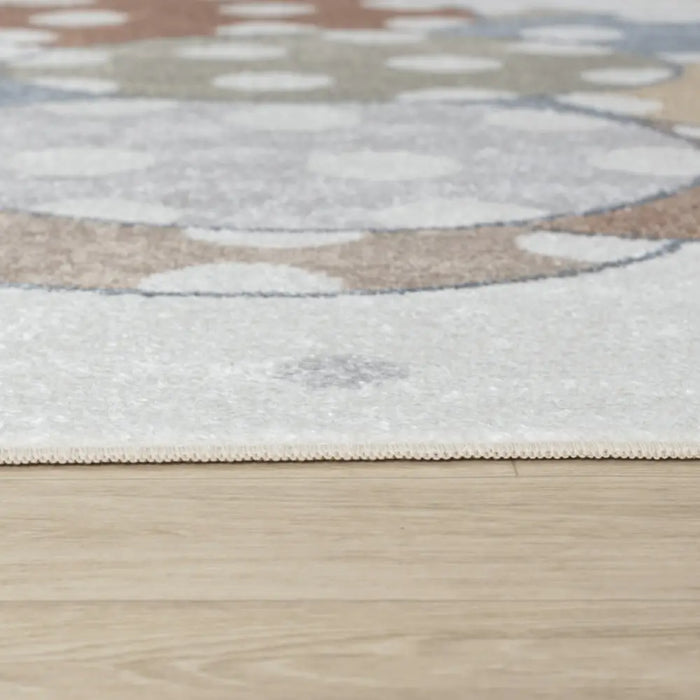 BALLON BUDDY Kids Machine Washable Multicolour/Beige Bedroom Rug Multicolour