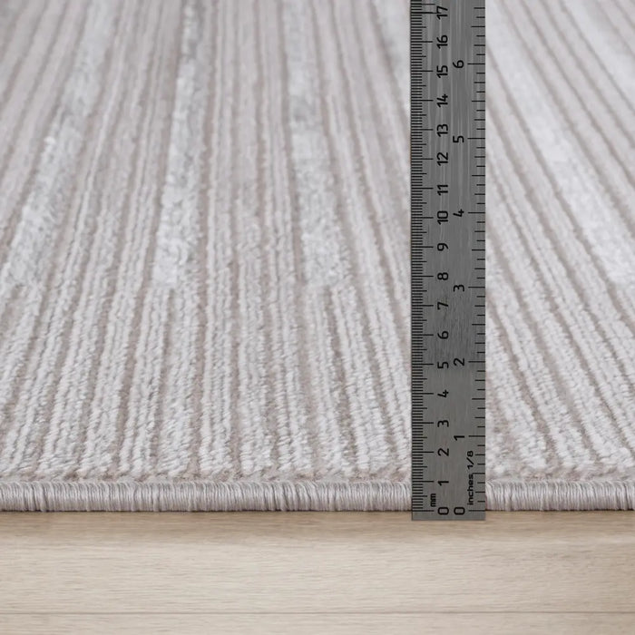 KAYSA Scandi Modern Beige/White Striped Rug