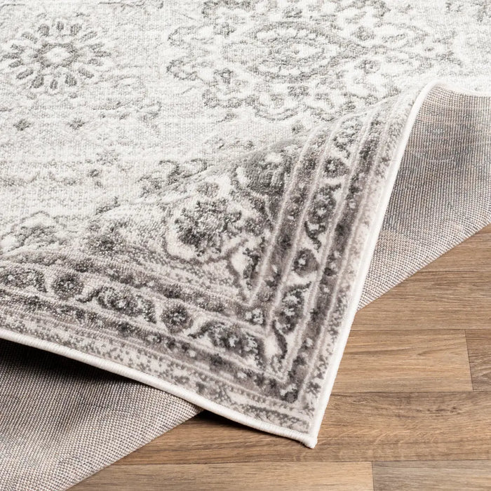 URMI Vintage Traditional Oriental Boho Light Grey Rug