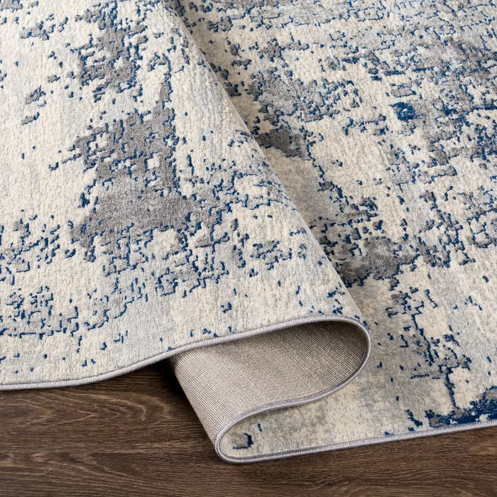 VICTOIRE Abstract Modern Marble Dark Blue Rug